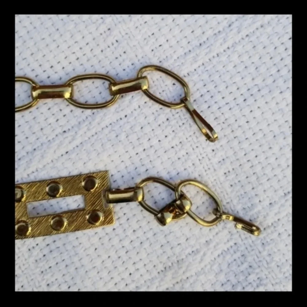 Vintage 80s Brass‎ Chain Belt M/ L